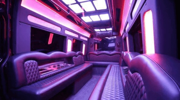 Interior of Daly City Party Bus Company's 14 Passenger Sprinter Limousine in Daly City