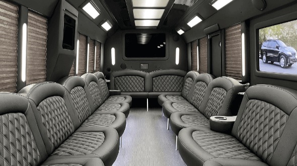 Interior of Oakland Party Bus Company's 20 Passenger Party Bus in Oakland