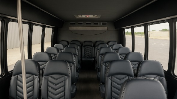 Interior of San Mateo Party Bus Company's 28 Passenger Minibus in San Mateo