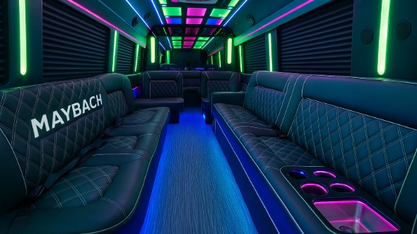 san mateo 20 passenger party bus inside