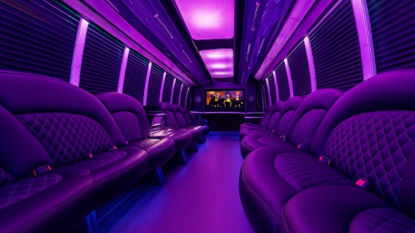san mateo 25 passenger party bus inside