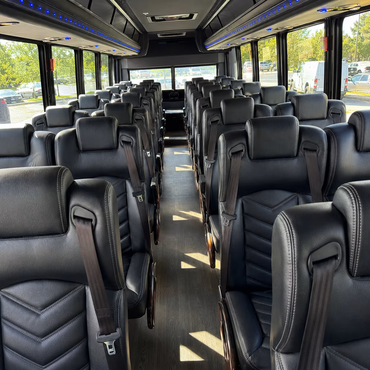 San Mateo Airport Shuttle & Transportation party bus interior