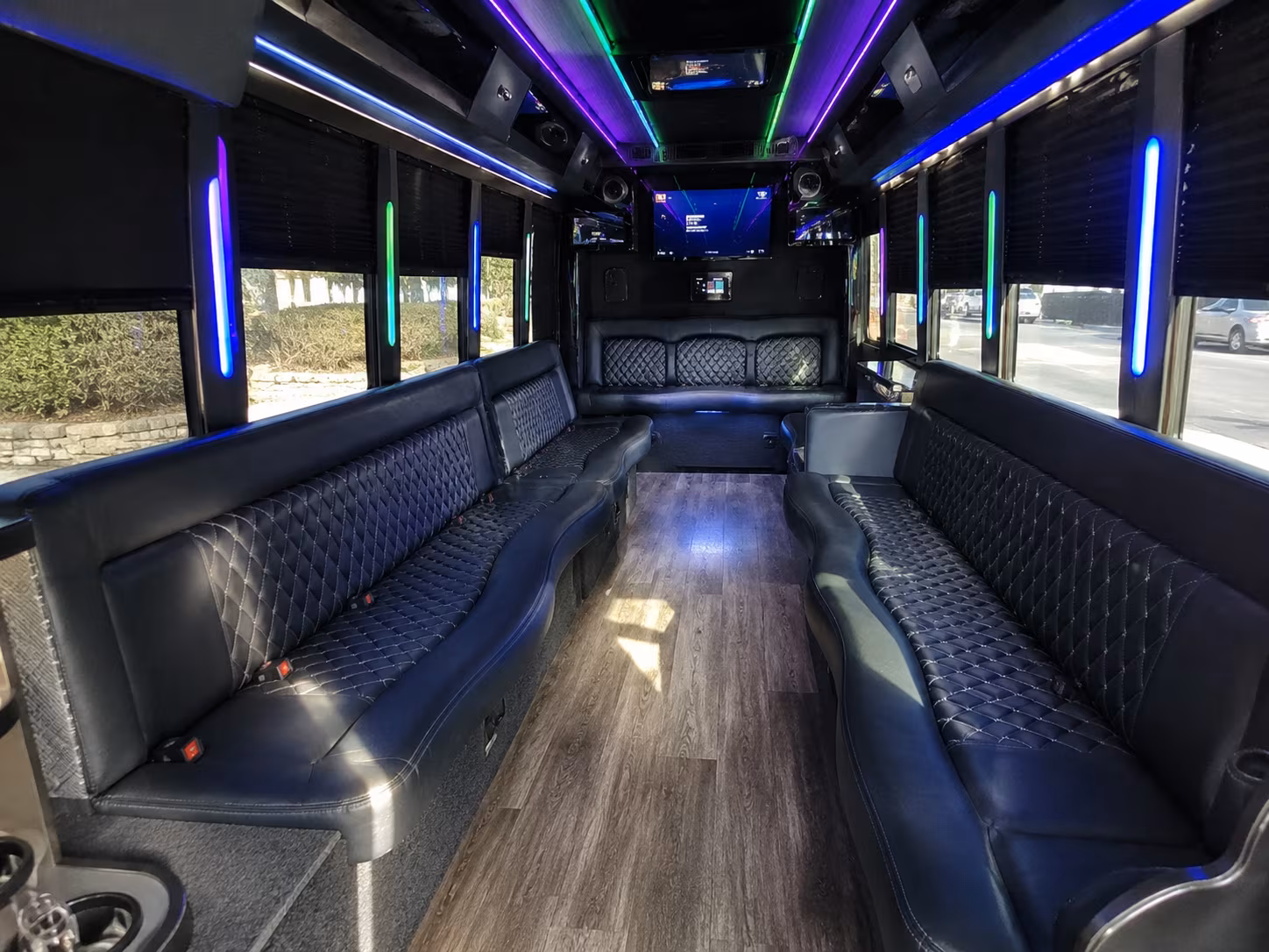 San Mateo Birthday, Sweet 16, & Quinceañera Transportation party bus exterior