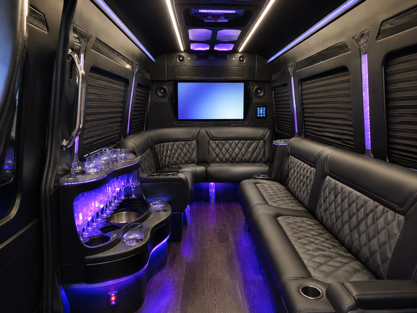 San Mateo Corporate Transportation party bus exterior