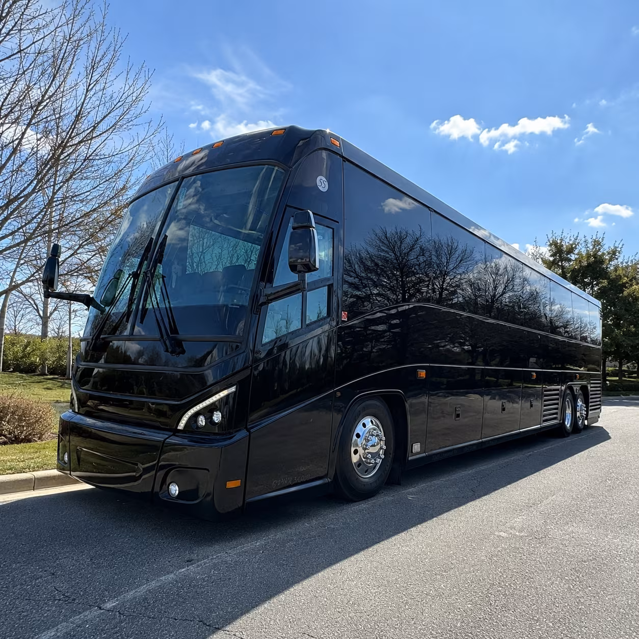 San Mateo Corporate Transportation party bus exterior
