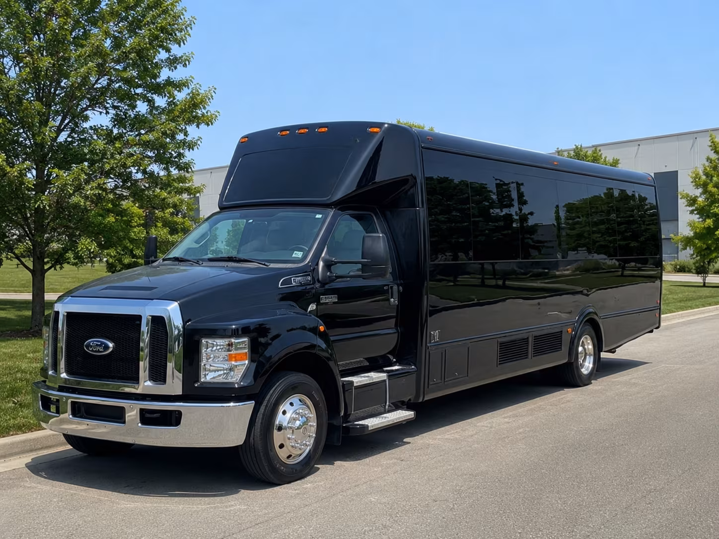 San Mateo Private Event Transportation party bus exterior