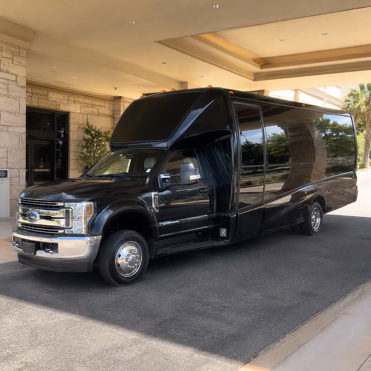 San Mateo Private Event Transportation party bus exterior