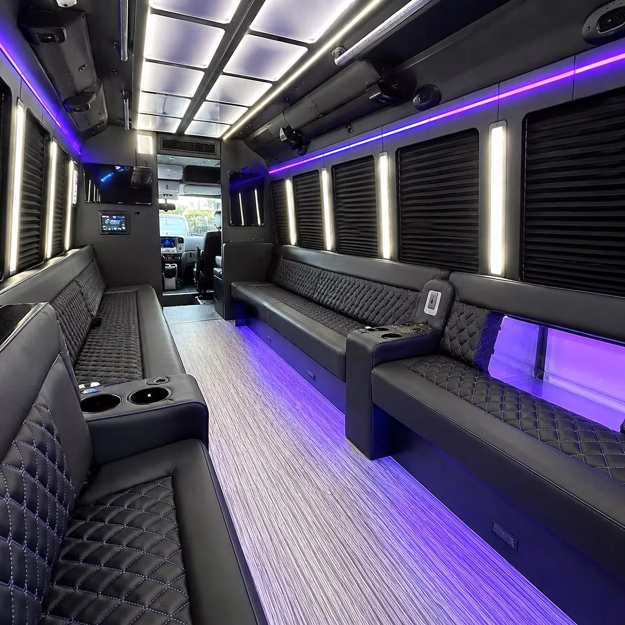 San Mateo Prom & Homecoming Transportation party bus interior