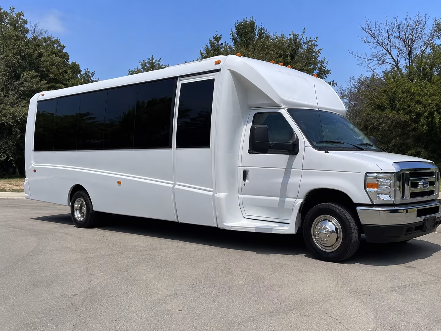 San Mateo Sporting Event Transportation party bus exterior
