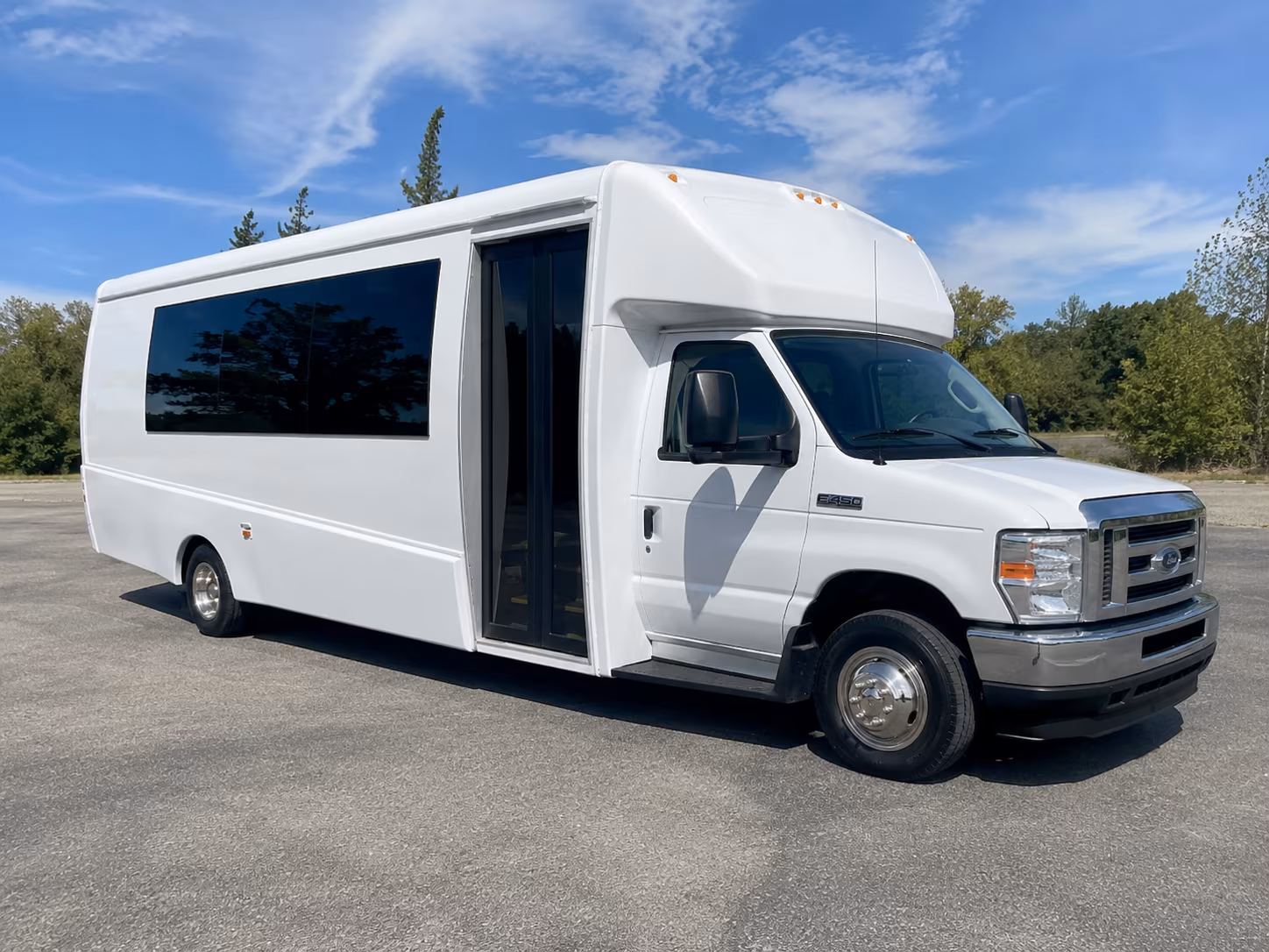 San Mateo Sporting Event Transportation party bus exterior
