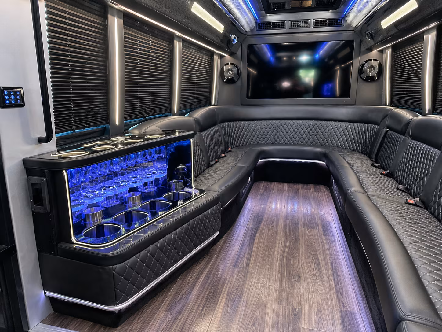 San Mateo Wedding Transportation party bus exterior